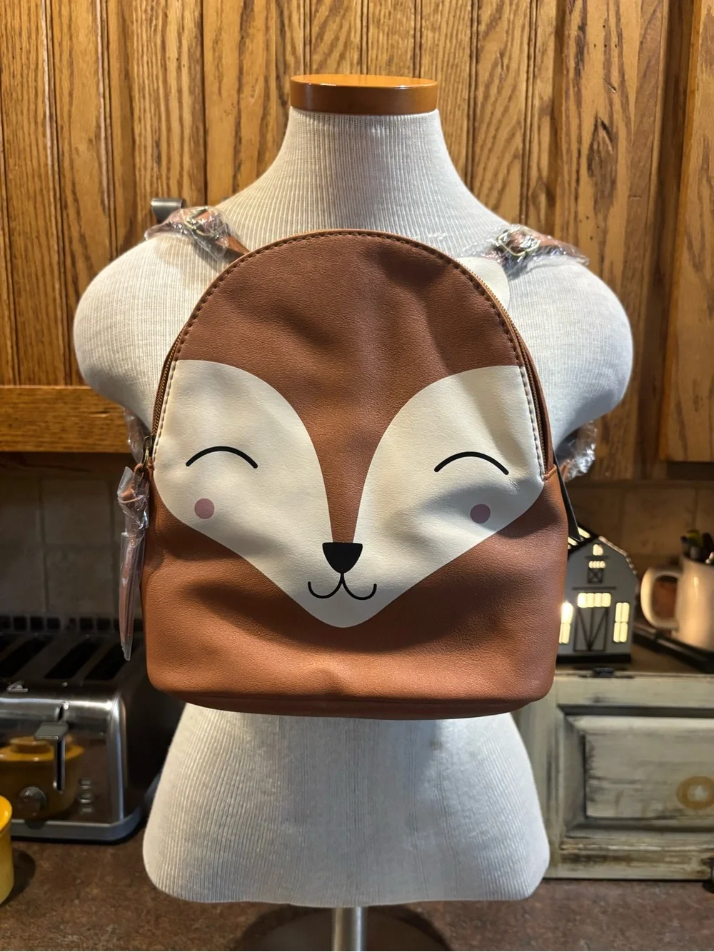 Fox Face Mini Backpack - Brown